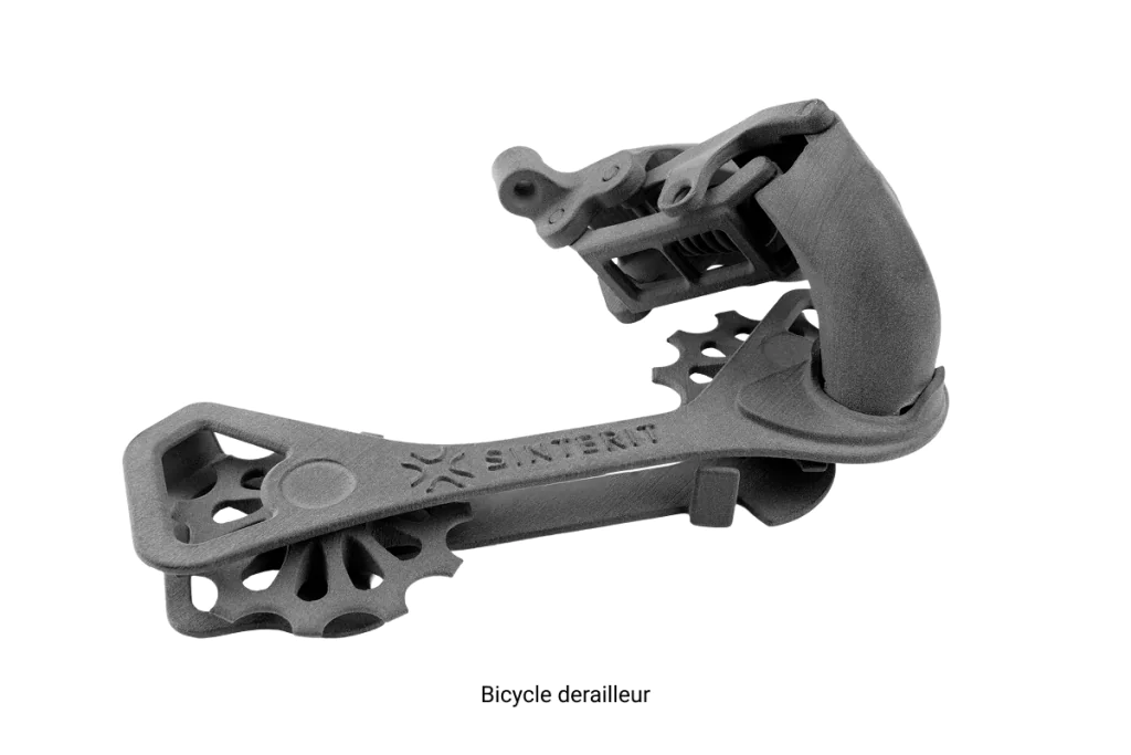 3D printed bicycle derailleur part made with SLS technology
