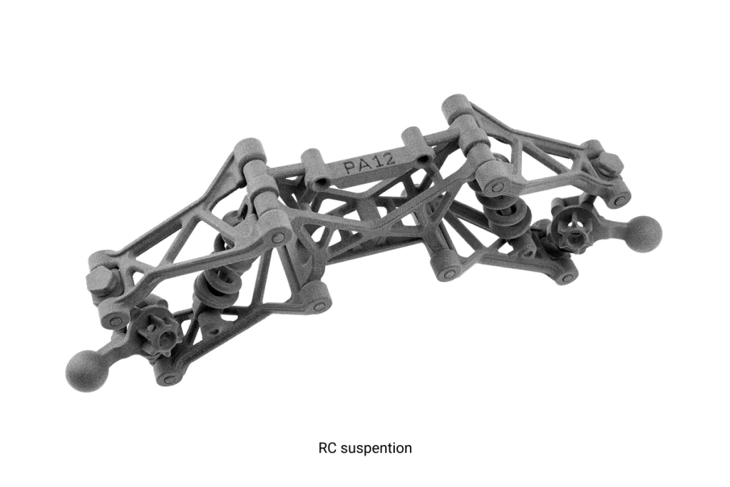 3D printed articulated suspension component with complex lattice structure