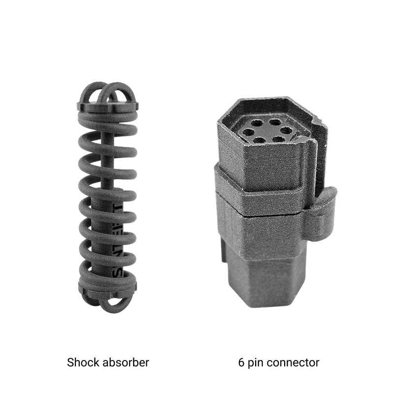 3D printed compression spring and connector housing for industrial applications