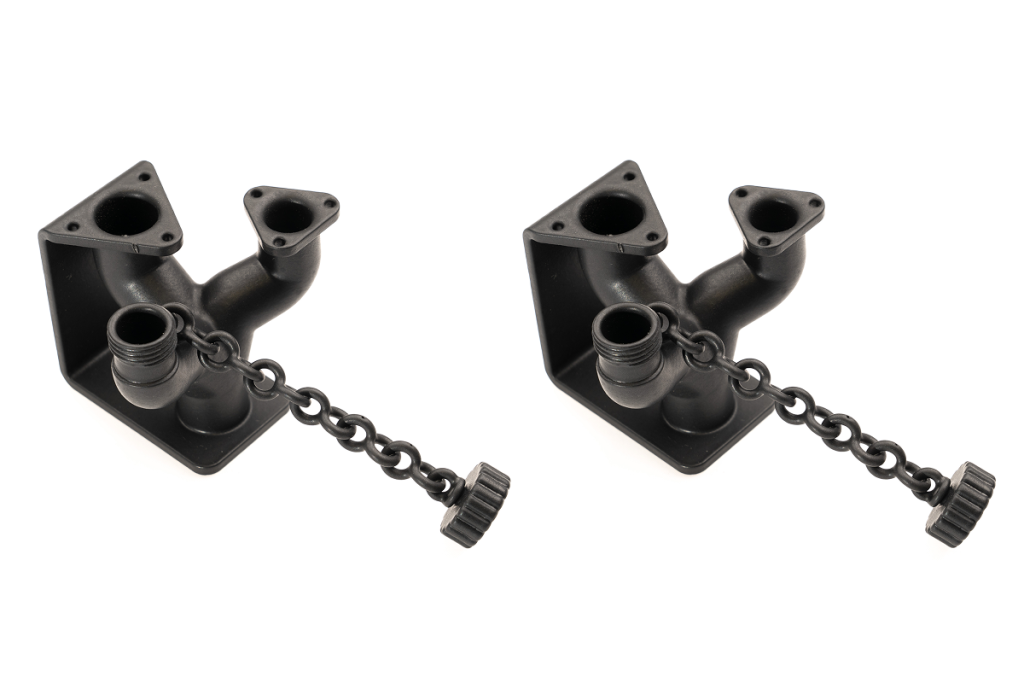 Two identical 3D-printed parts showing different surface finishes due to varying orientation during vapor smoothing; left part slightly uneven, right part smooth.
