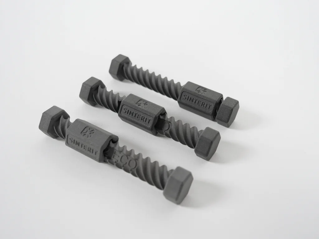 Functional threaded parts 3D printed in PA12 ECO using SLS technology