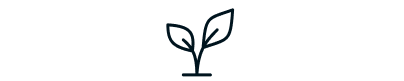Leaf icon. Points to environmental impact, recyclability, and energy consumption of 3D printing processes.