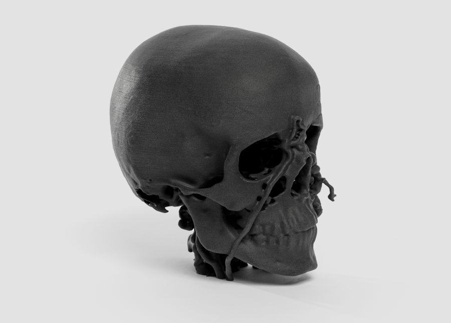 3d printed skull with nils 480 industrial 3d machine