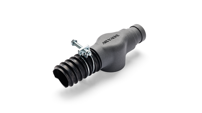 3D printed air valve with additional flexible tube component