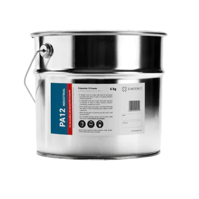 Sinterit PA12 Industrial powder – 6 kg container for SLS 3D printing.