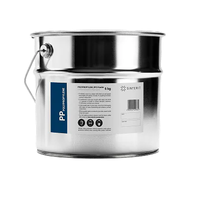 Polypropylene (PP) powder container for SLS 3D printing, 6 kg metal bucket